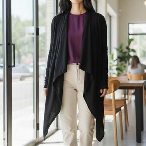 Elegant Black Women's Sweater Cardigan